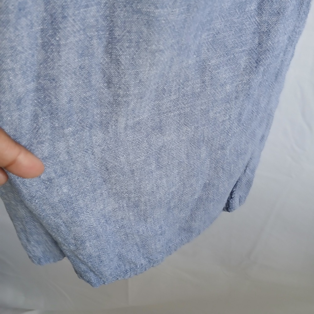 Old Navy Romper Denim Light Blue Ruffles Sleeveless Sz L Western Casual Work - Picture 7 of 9